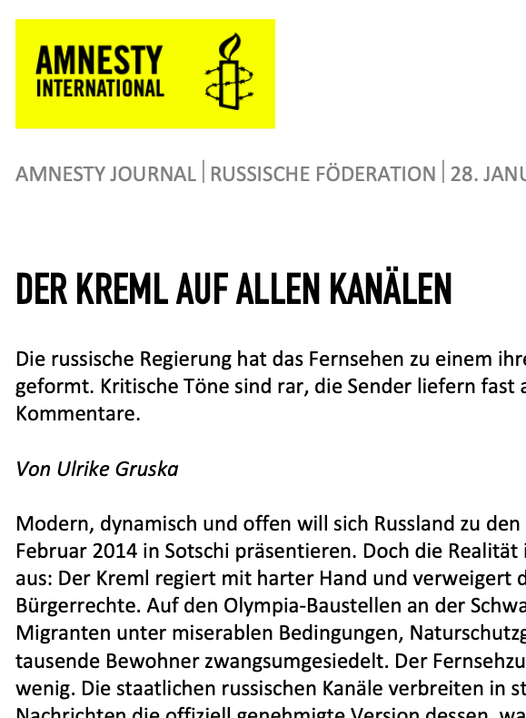 Der Kreml auf allen Kanälen